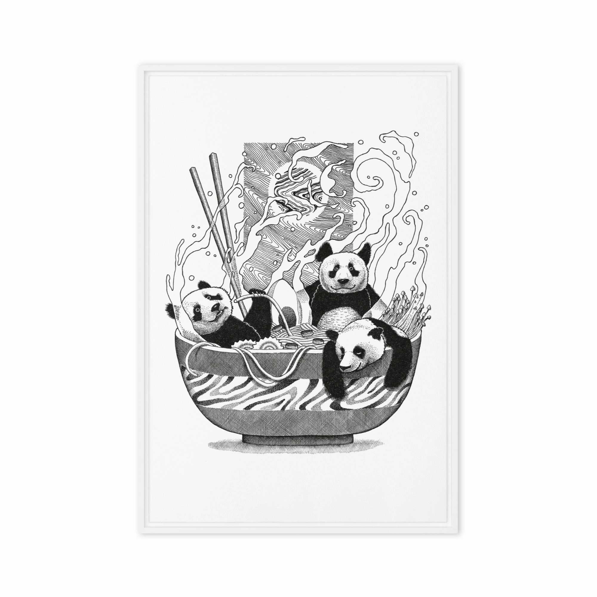 Framed Canvas - Panda Ramen