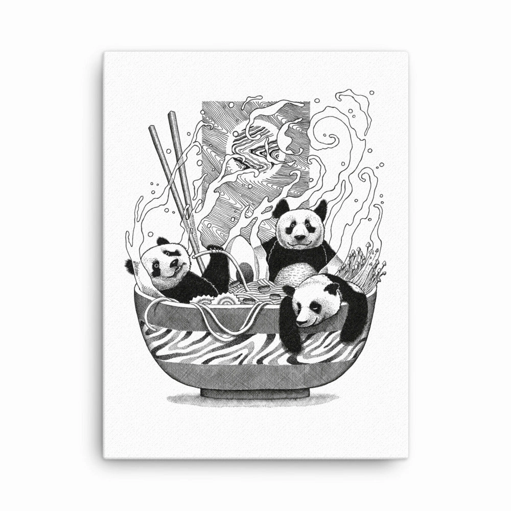 Framed Canvas - Panda Ramen