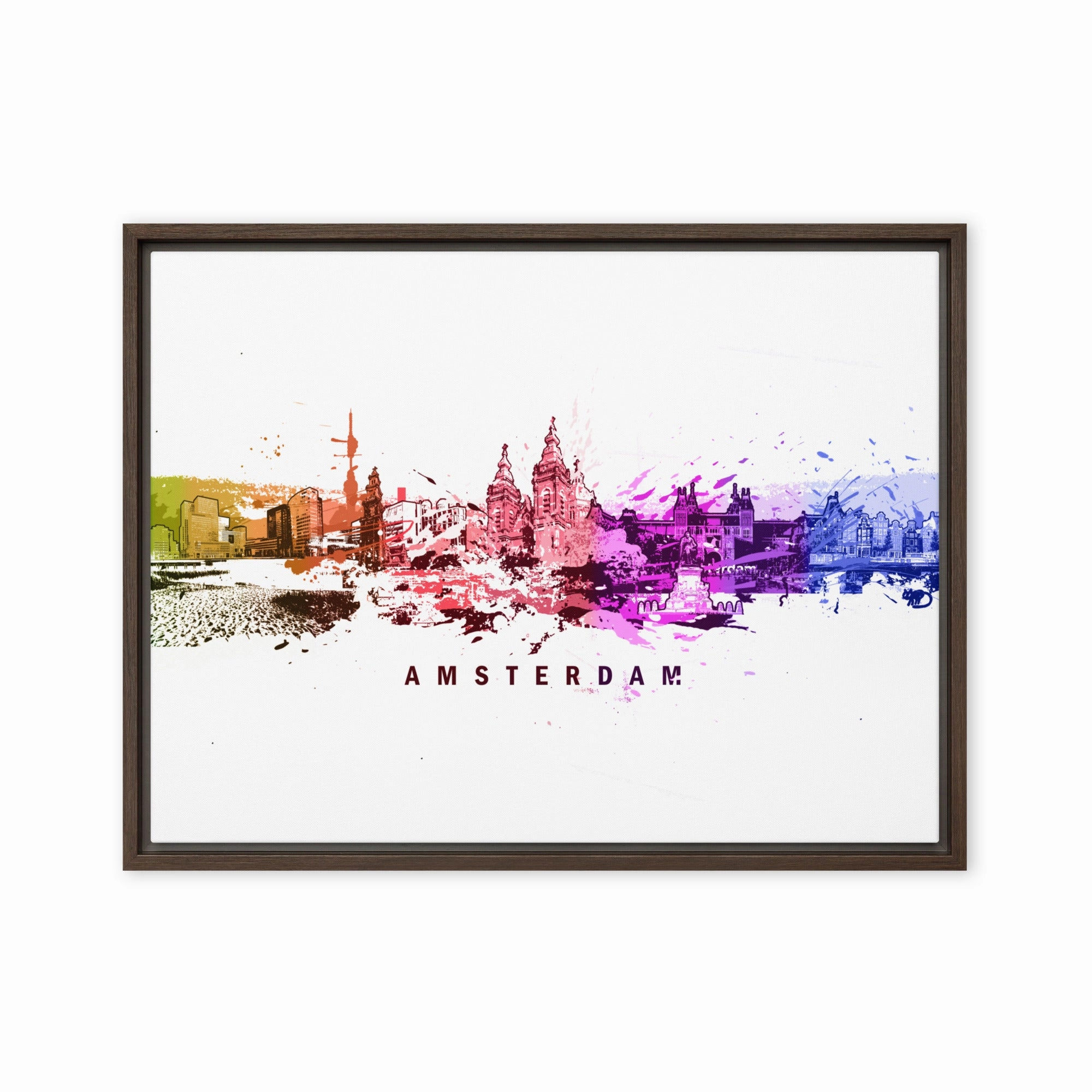 Framed Canvas - Skyline Amsterdam canvas mural art