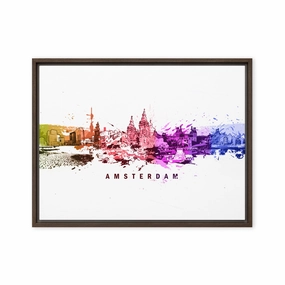 Framed Canvas - Skyline Amsterdam canvas mural art