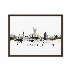 Framed canvas - Skyline Leipzig canvas mural art
