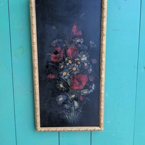 FRAMED FLORAL STILL LIFE OIL PAINTING ON BOARD classic mural painting
