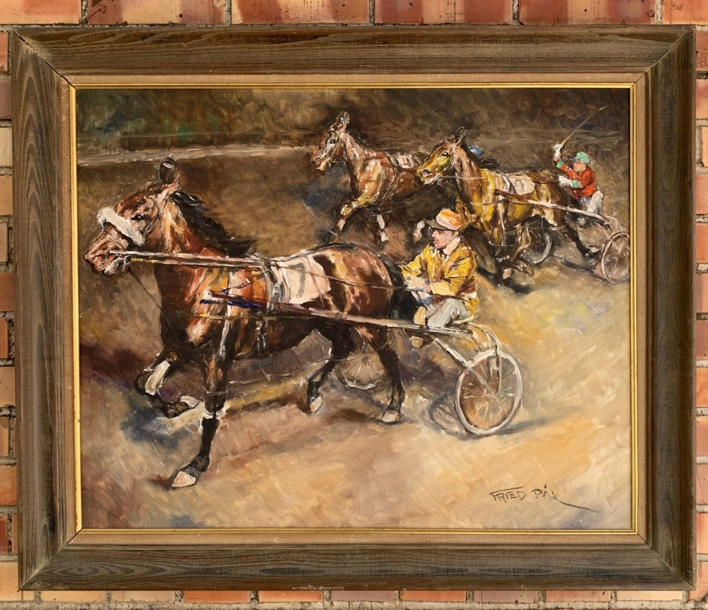 FRAMED FRIED PAL CARRIAGE RACE PAINTING classic mural painting