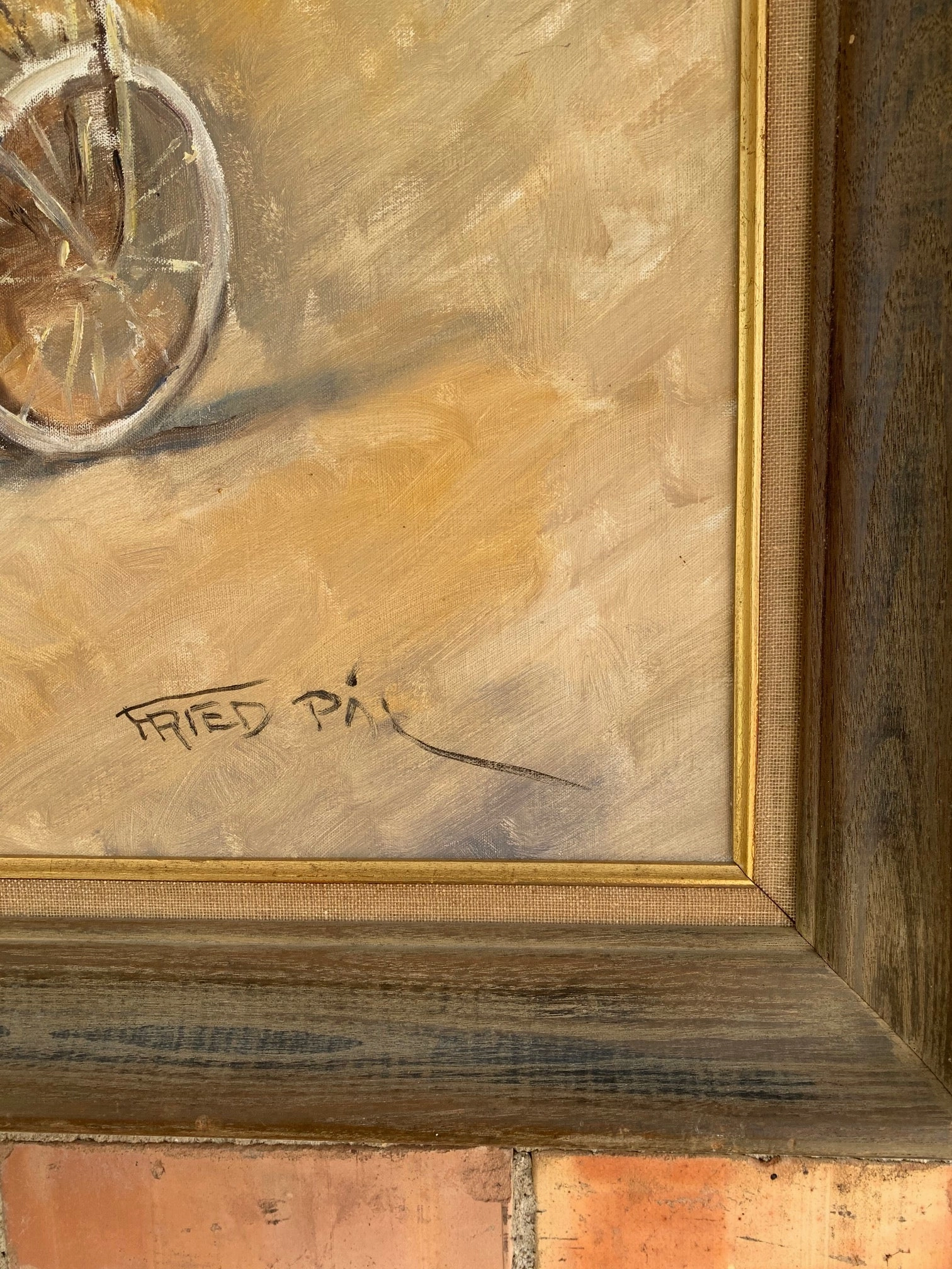 FRAMED FRIED PAL CARRIAGE RACE PAINTING