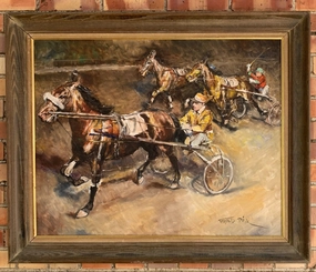 FRAMED FRIED PAL CARRIAGE RACE PAINTING classic mural painting