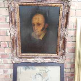 FRAMED GOTHIC PORTRAIT OF A MAN OIL PAINTING classic mural painting