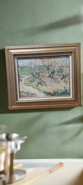 FRAMED IMPRESSIONIST OIL PAINTING OF TREES classic mural painting