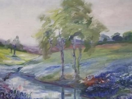 FRAMED IMPRESSIONIST TEXAS RIVER OIL PAINTING