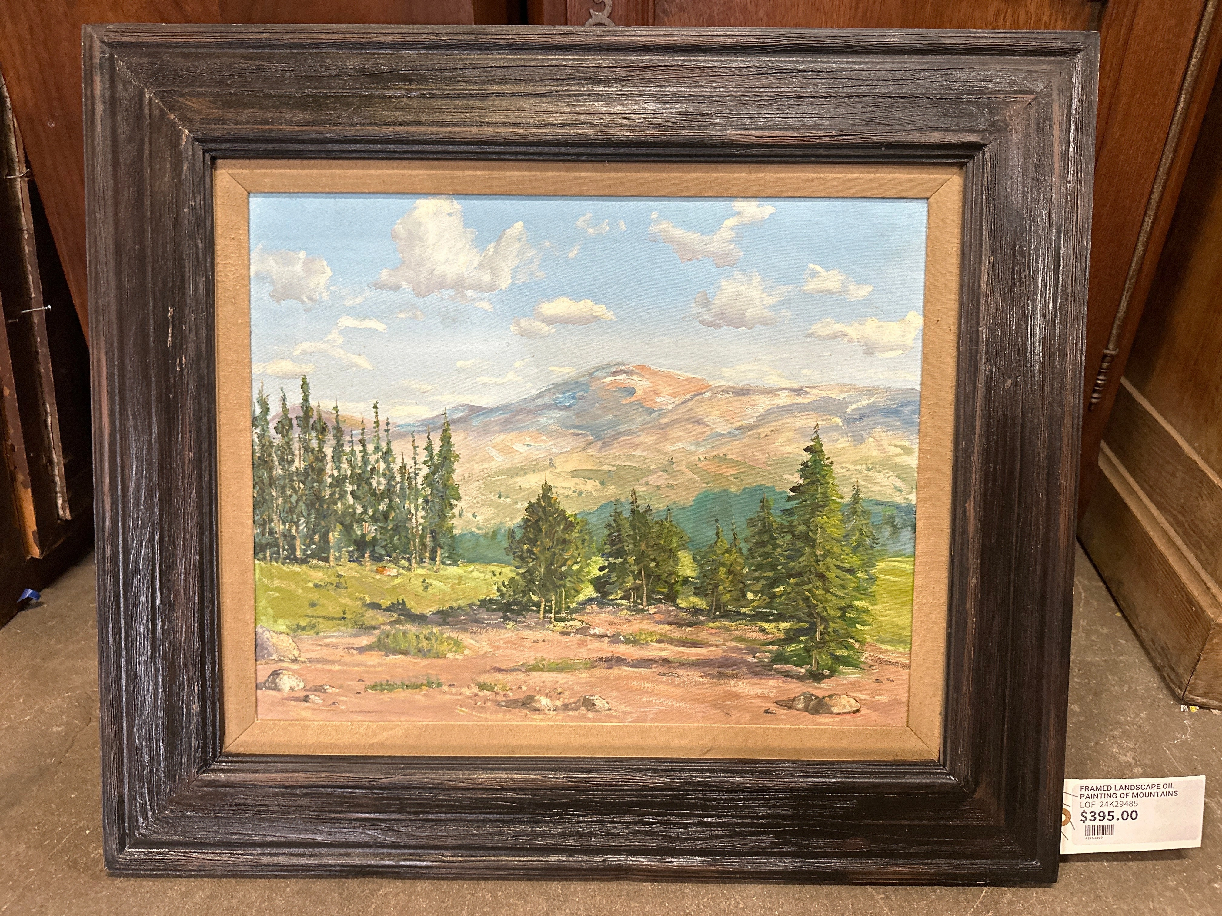 FRAMED LANDSCAPE OIL PAINTING OF MOUNTAINS classic mural painting