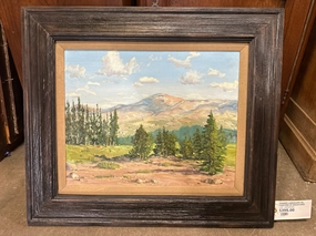 FRAMED LANDSCAPE OIL PAINTING OF MOUNTAINS classic mural painting