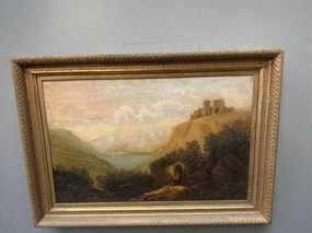 FRAMED LANDSCAPE OIL PAINTING WITH CASTLE classic mural painting