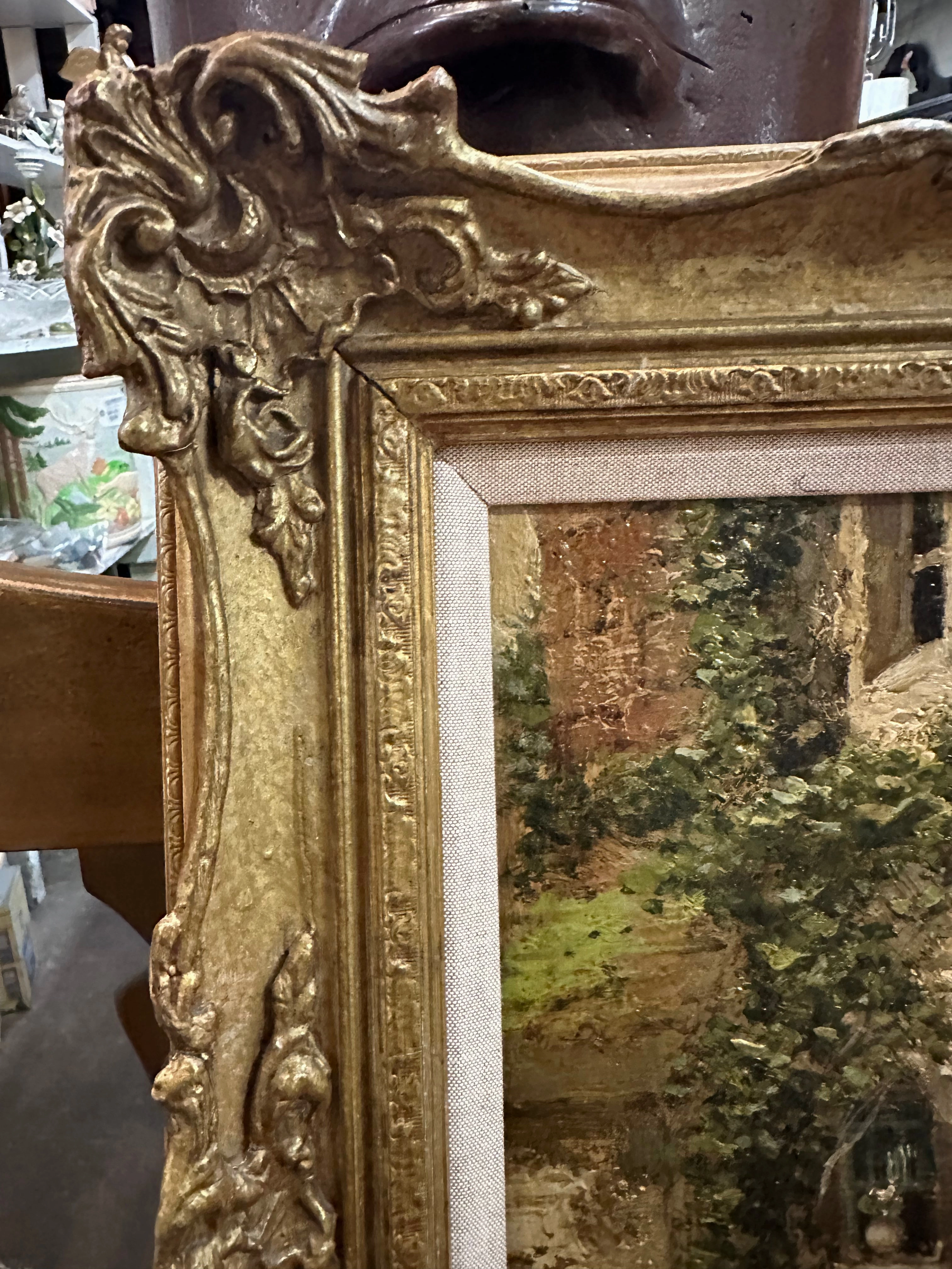 FRAMED MARKET SCENE PAINTING BY HENRY VALTER
