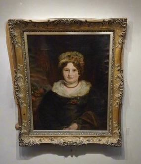 FRAMED OIL PAINTING OF A LADY IN A BONNET classic mural painting