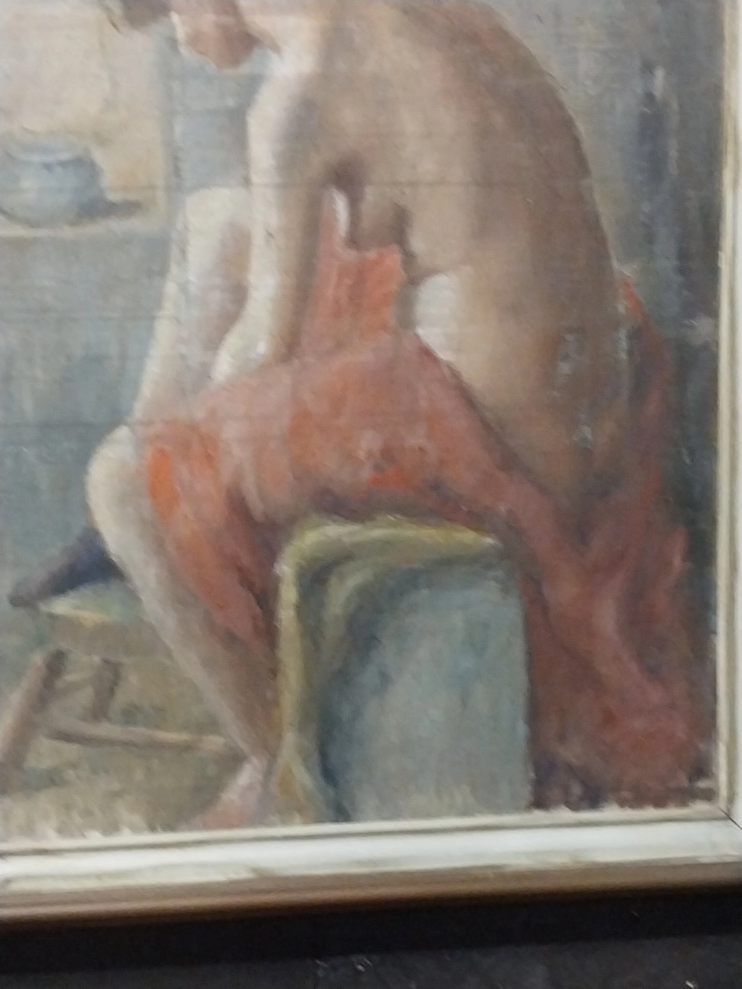 FRAMED OIL PAINTING OF A NUDE WOMAN