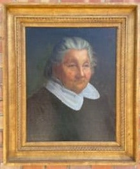 FRAMED OIL PAINTING OF AN OLDER WOMAN classic mural painting