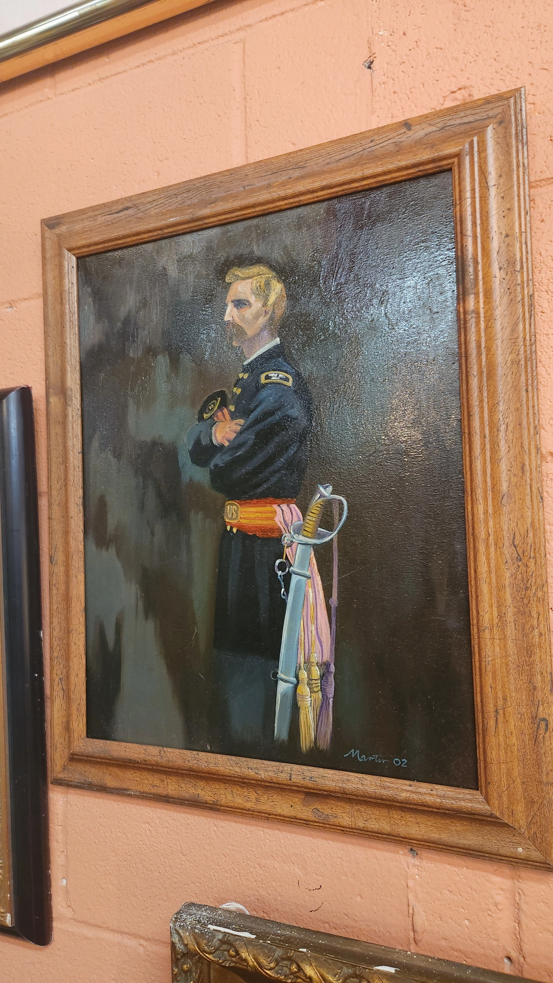 FRAMED OIL PAINTING OF GENERAL JOSHUA LAWRENCE CHAMBERLAIN classic mural painting