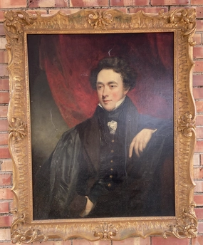 FRAMED OIL PAINTING OF GEORGE IV BY JOHN JACKSON classic mural painting