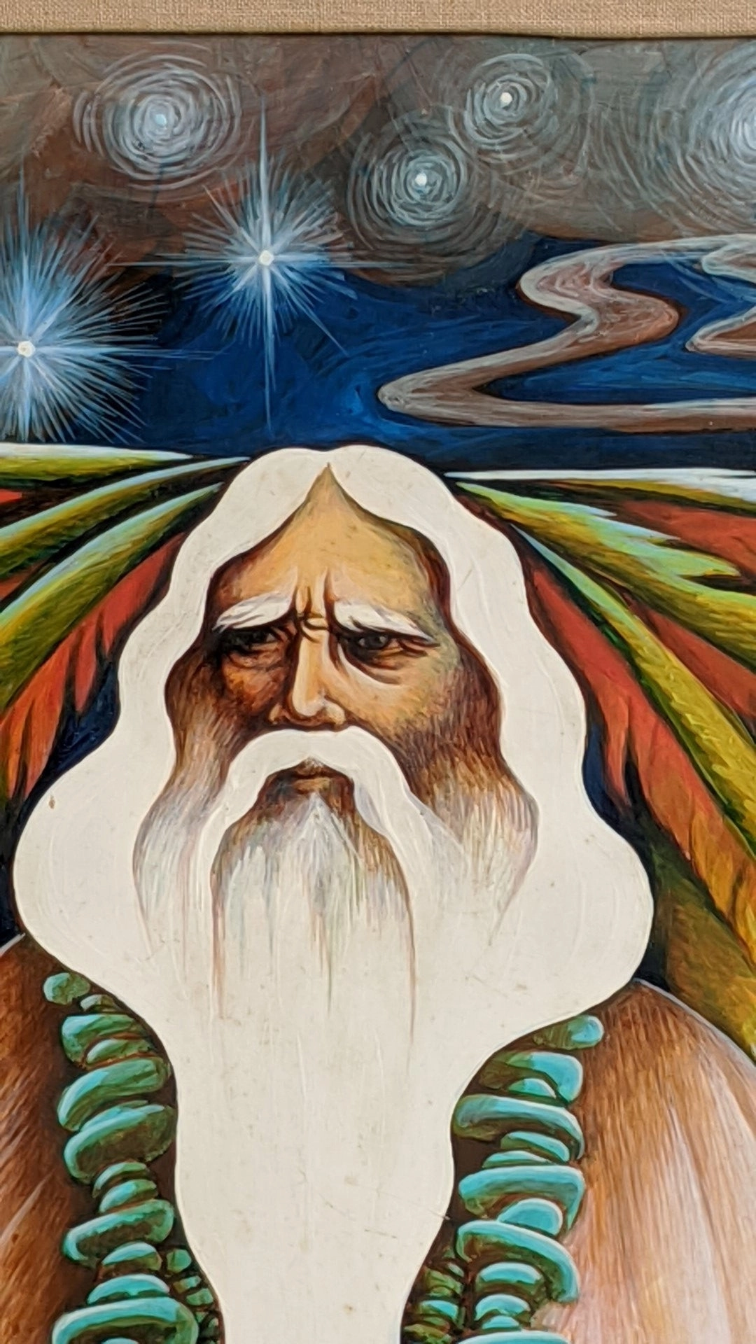 FRAMED OIL PAINTING OF NATIVE AMERICAN SHAMAN-JOHN WAGNER