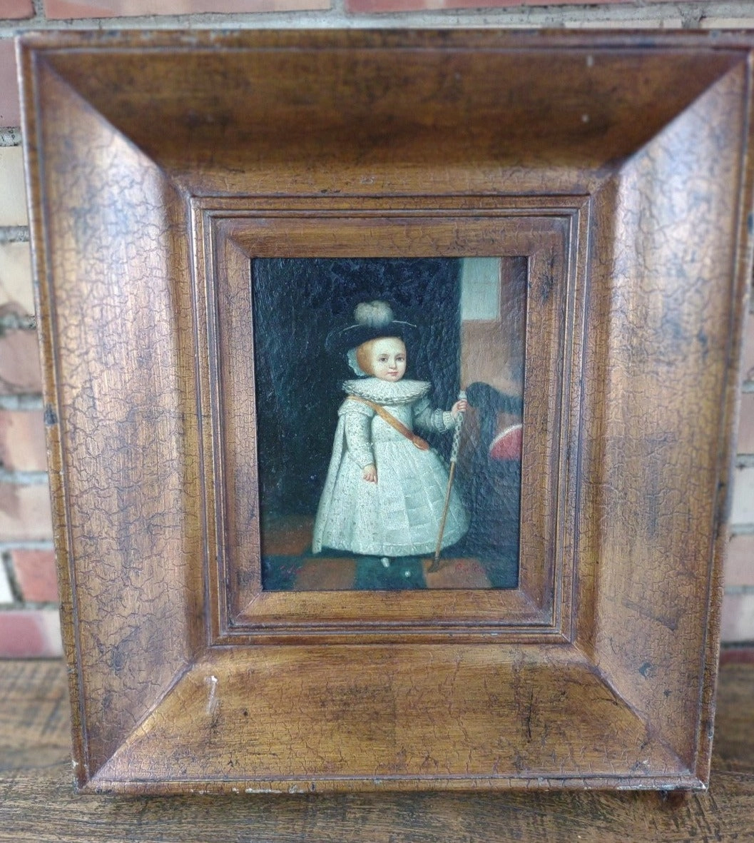 FRAMED OIL PAINTING OF VICTORIAN CHILD classic mural painting