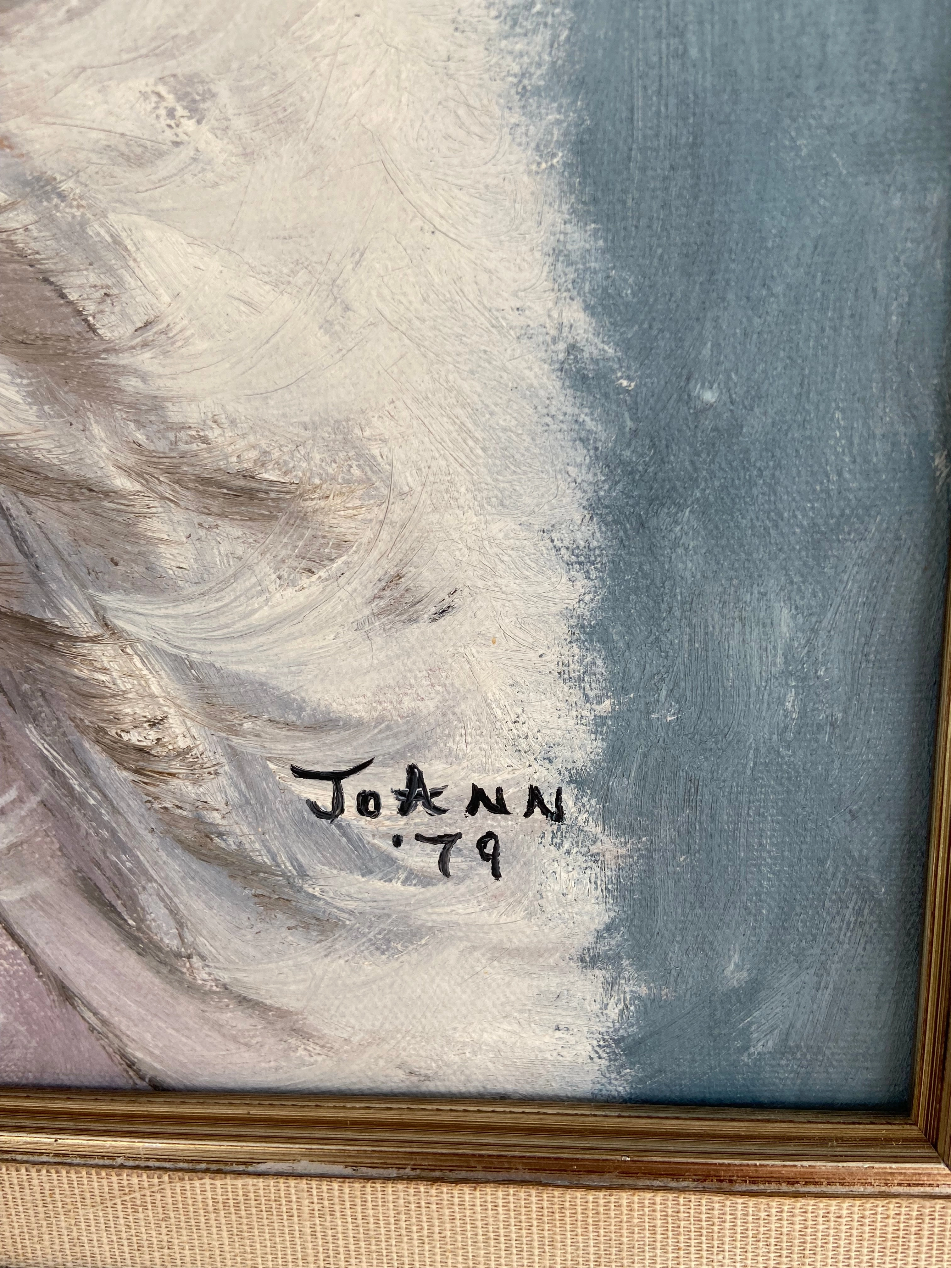 FRAMED OIL PAINTING OF WOLF BY JOANN (1 OF 2)