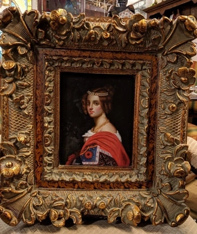 FRAMED OIL PAINTING OF YOUNG LADY classic mural painting