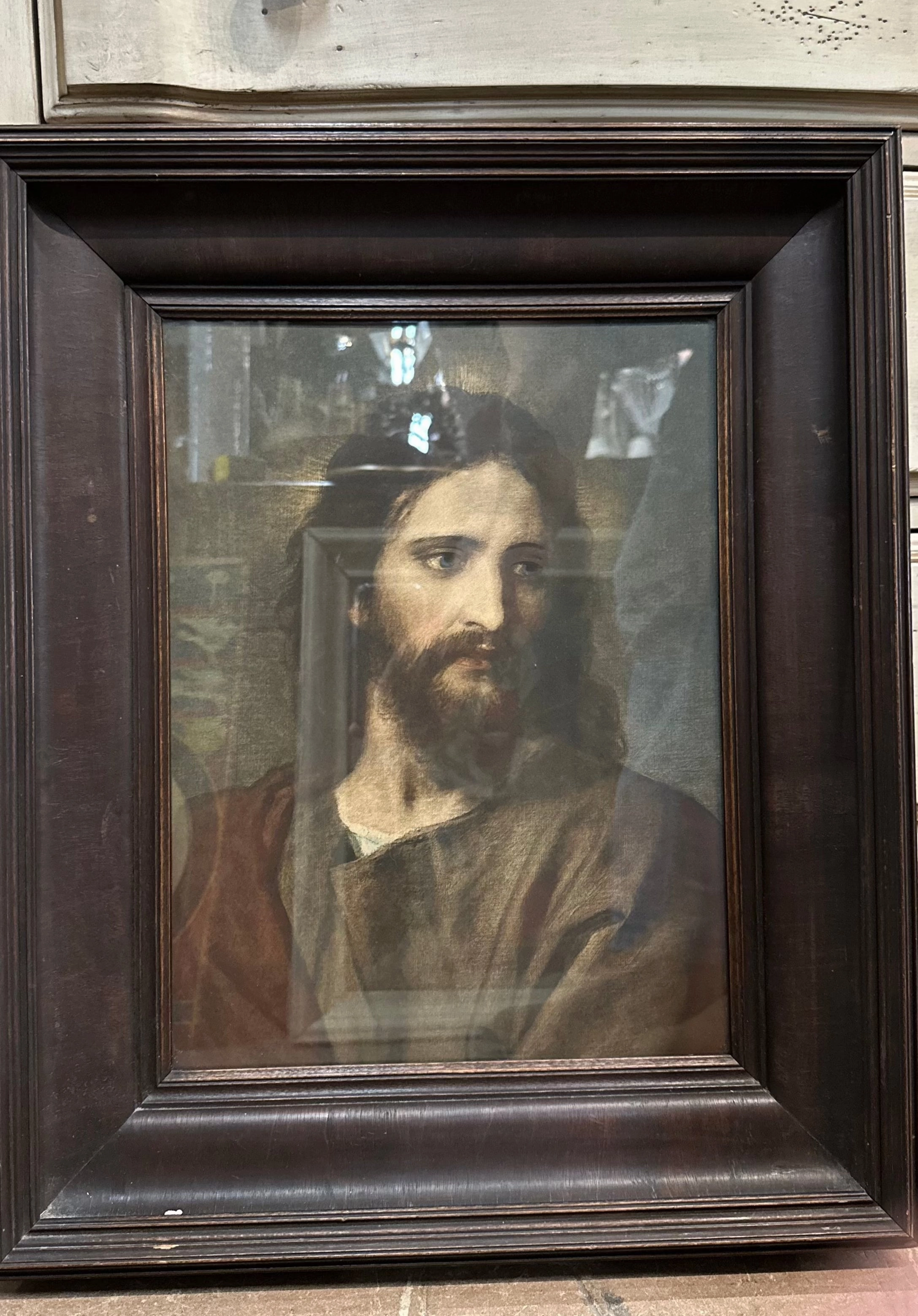 FRAMED PAINTING OF JESUS BY HEINRICH HOFFMAN classic mural painting