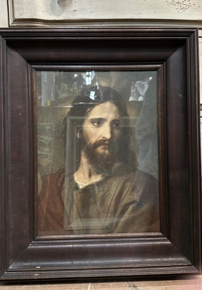 FRAMED PAINTING OF JESUS BY HEINRICH HOFFMAN classic mural painting