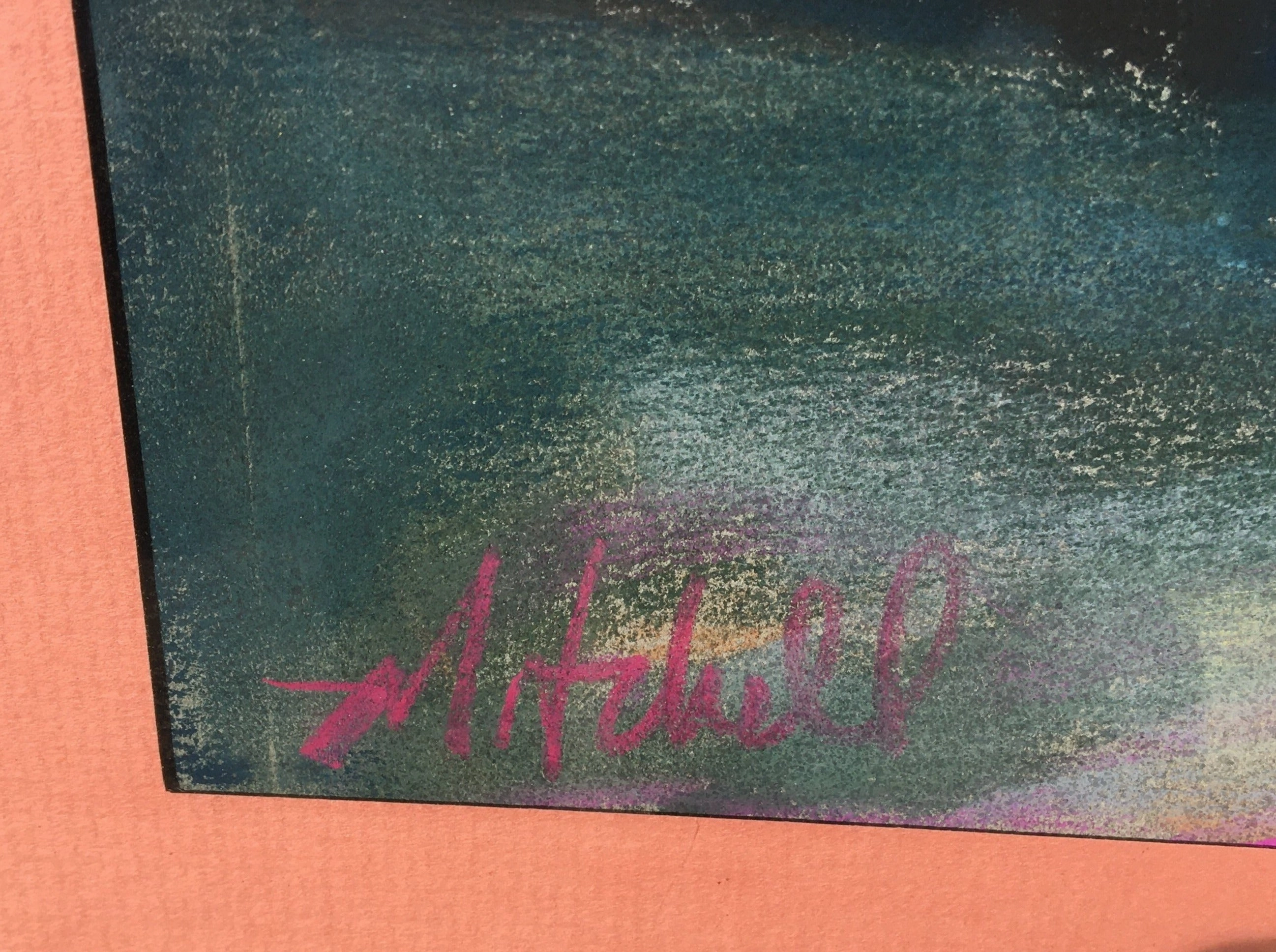 FRAMED PASTEL PAINTING OF NEW ORLEANS FRONT DOOR SIGNED BY MITCHELL