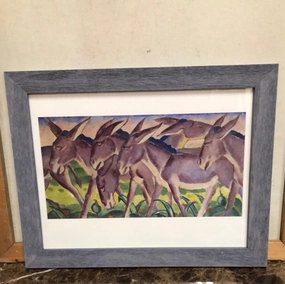 FRAMED PRINT OF 4 DONKEYS interior room decor