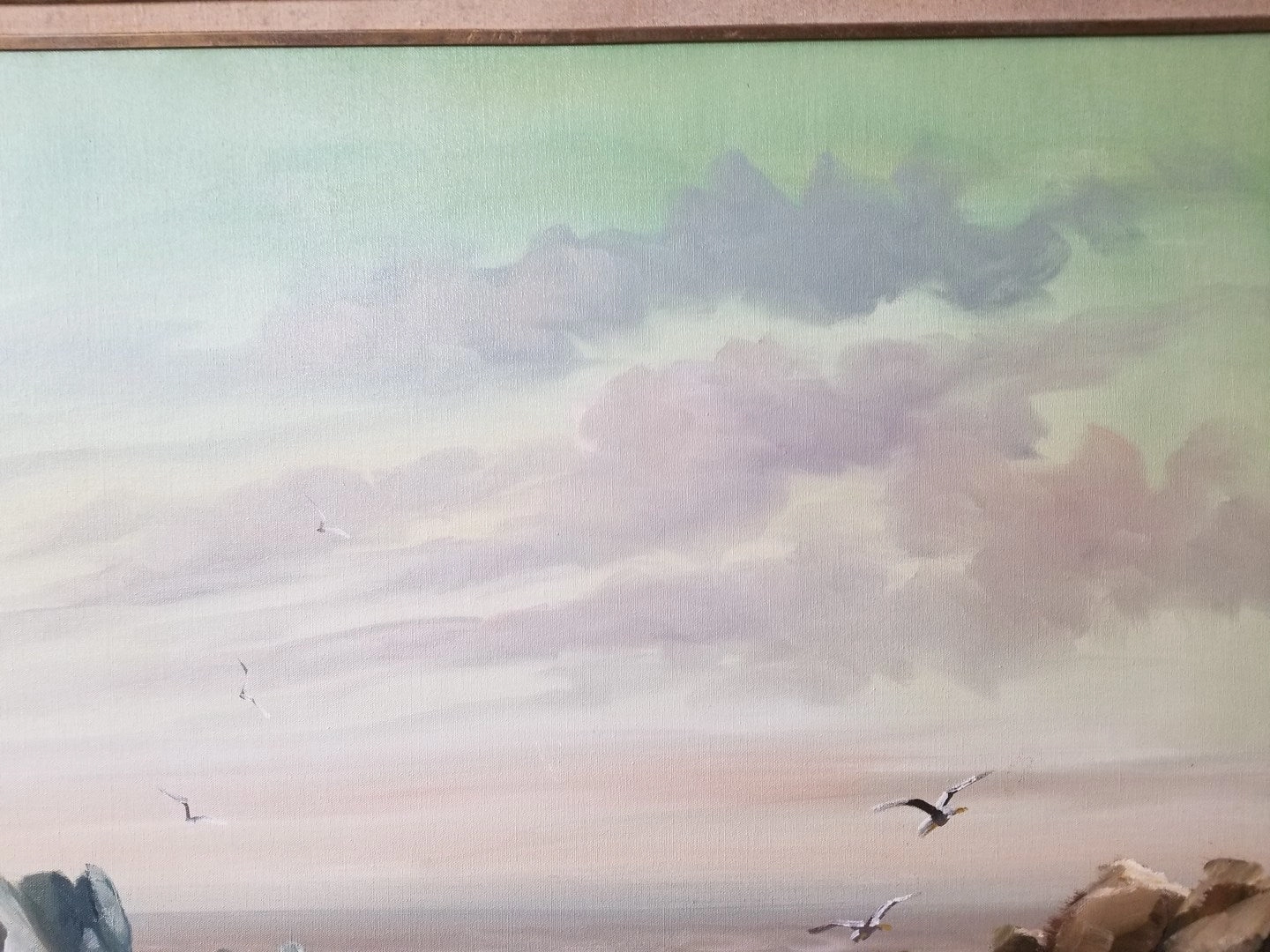 FRAMED SEASCAPE OIL PAINTING BY J. CAMPUZANO