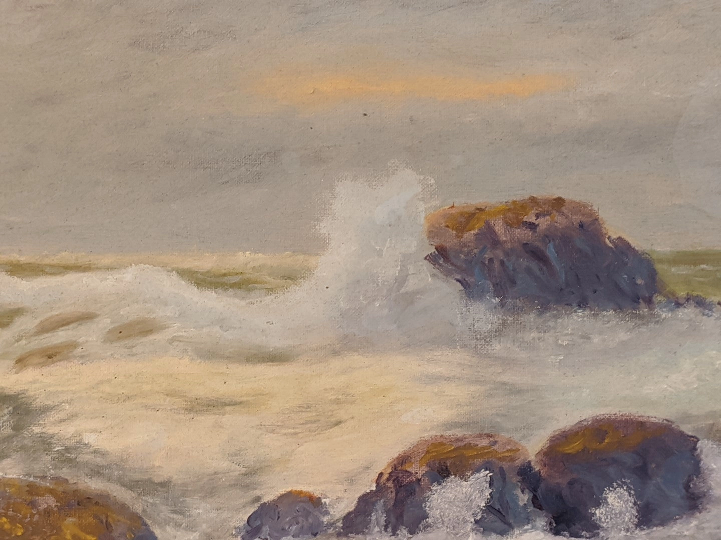 FRAMED SEASCAPE OIL PAINTING BY S. DALTON
