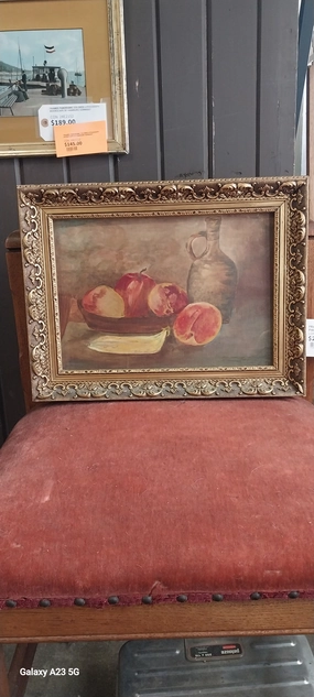 FRAMED STILL LIFE OIL PAINTING OF FRUIT classic mural painting
