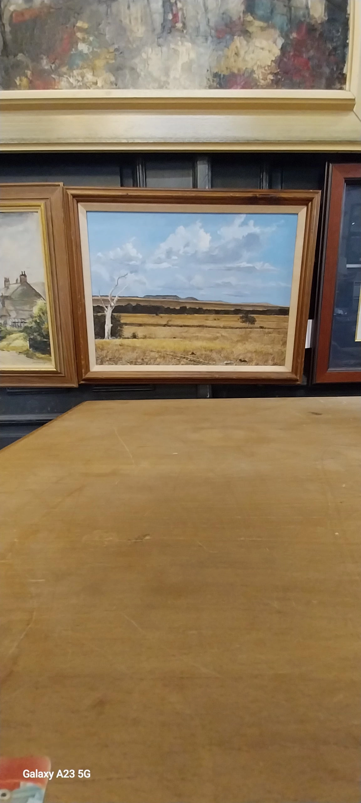 FRAMED TEXAS HILL COUNTRY  SUMMER OIL PAINTING
