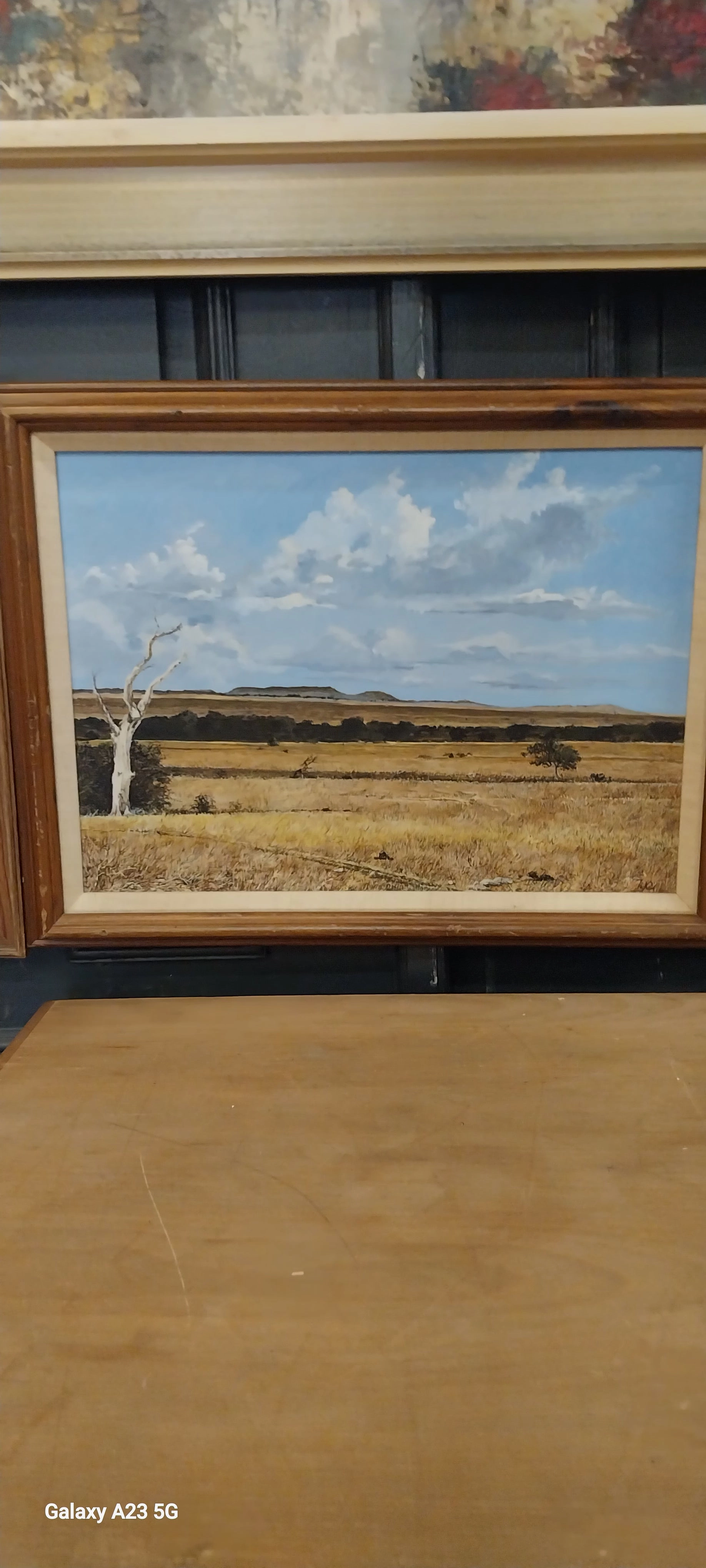 FRAMED TEXAS HILL COUNTRY  SUMMER OIL PAINTING