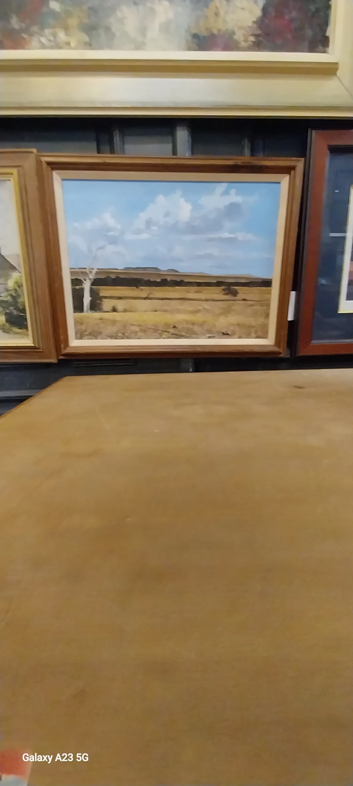 FRAMED TEXAS HILL COUNTRY  SUMMER OIL PAINTING