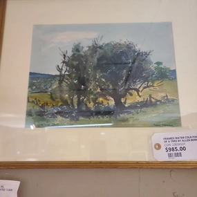 FRAMED WATER COLOR PAINTING OF A TREE BY ALLEN BERKMAN classic mural painting