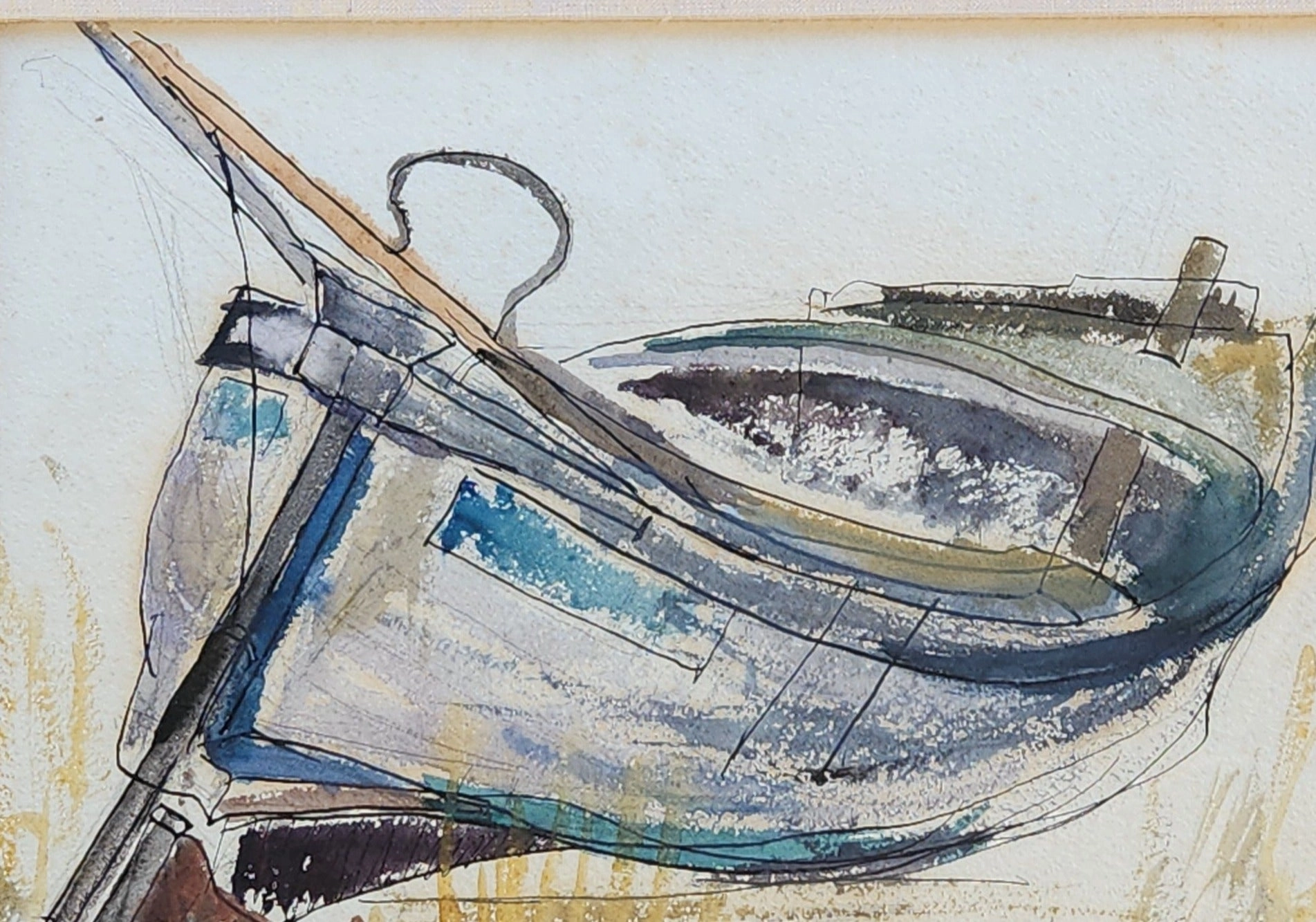 FRAMED WATERCOLOR PAINTING OF A SAIL BOAT
