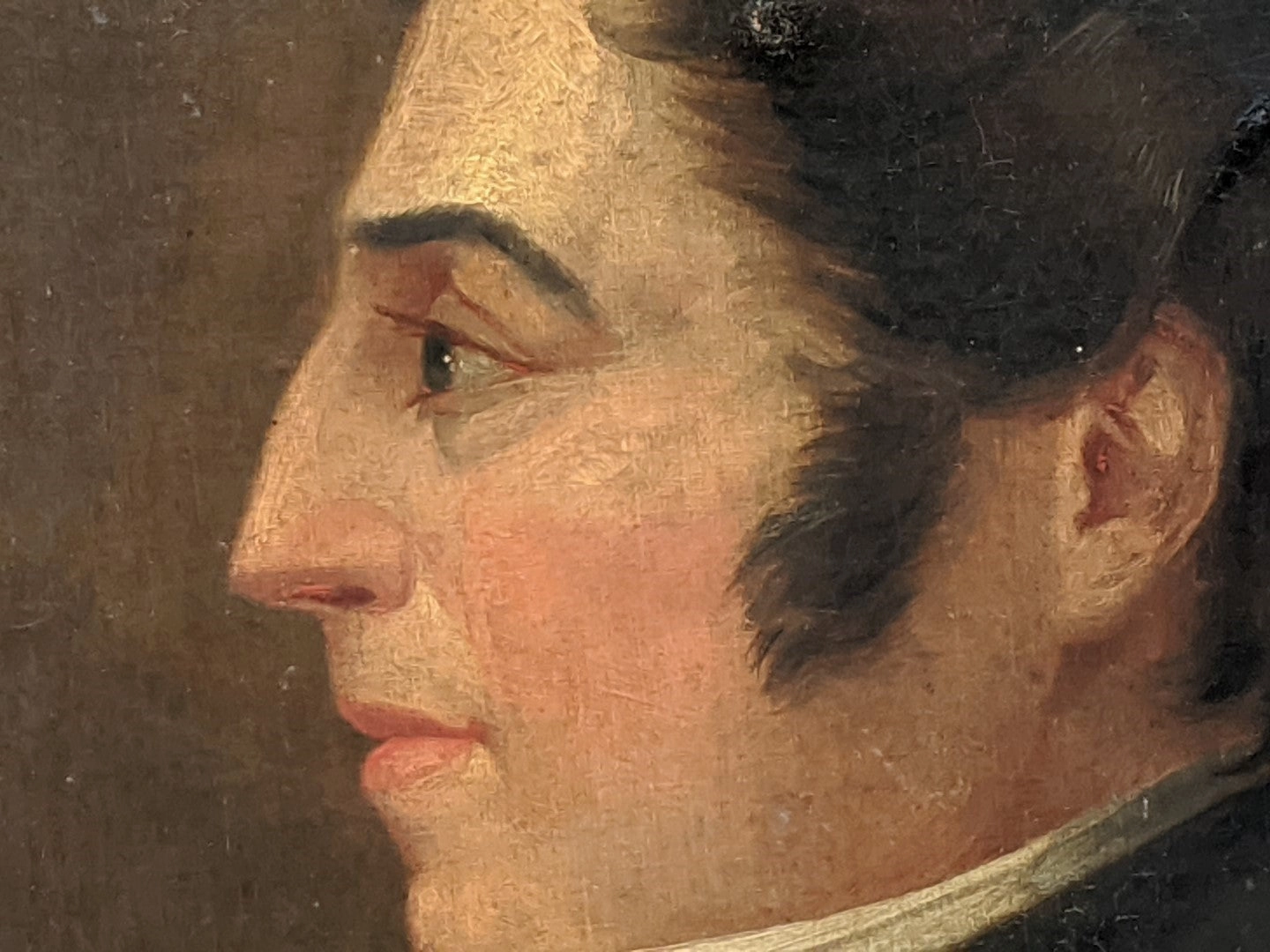 FRENCH NOBLEMAN OIL PAINTING AS FOUND