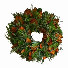 Fresh Bunches Magnolia Wreath home display ornament