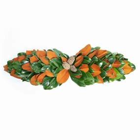 Fresh Green and Copper Magnolia Mantel Piece home display ornament