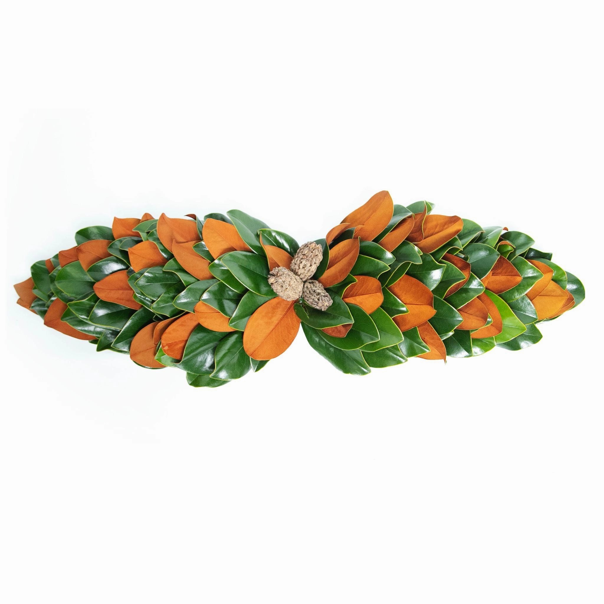 Fresh Green and Copper Magnolia Mantel Piece home display ornament