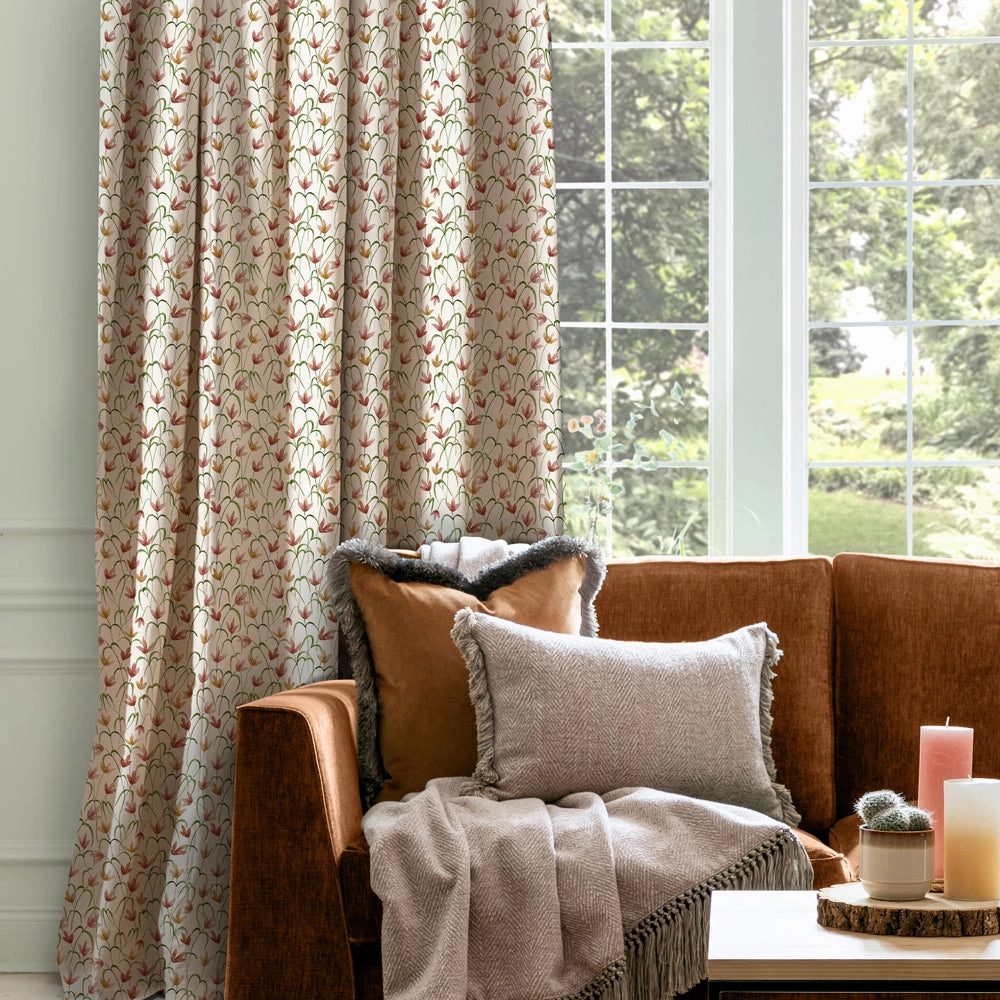 Fresia Printed Cotton Fabric (By The Metre) Linen