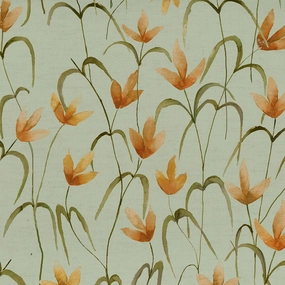 Fresia Printed Cotton Fabric (By The Metre) Sky elegant table cloth  