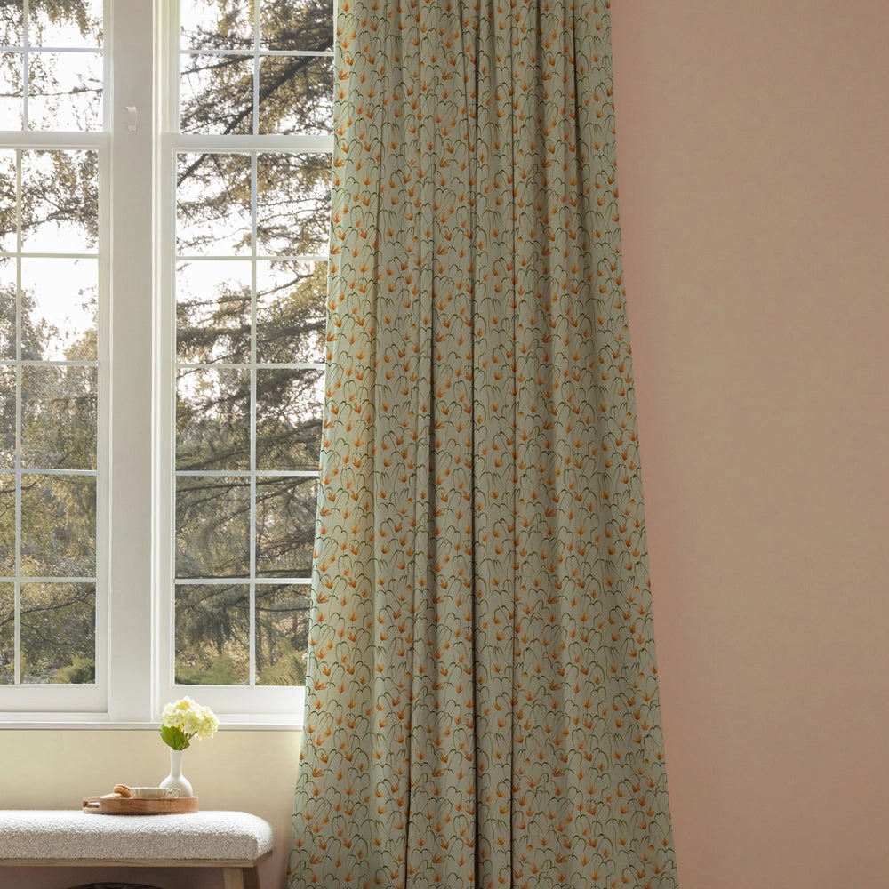 Fresia Printed Cotton Fabric (By The Metre) Sky