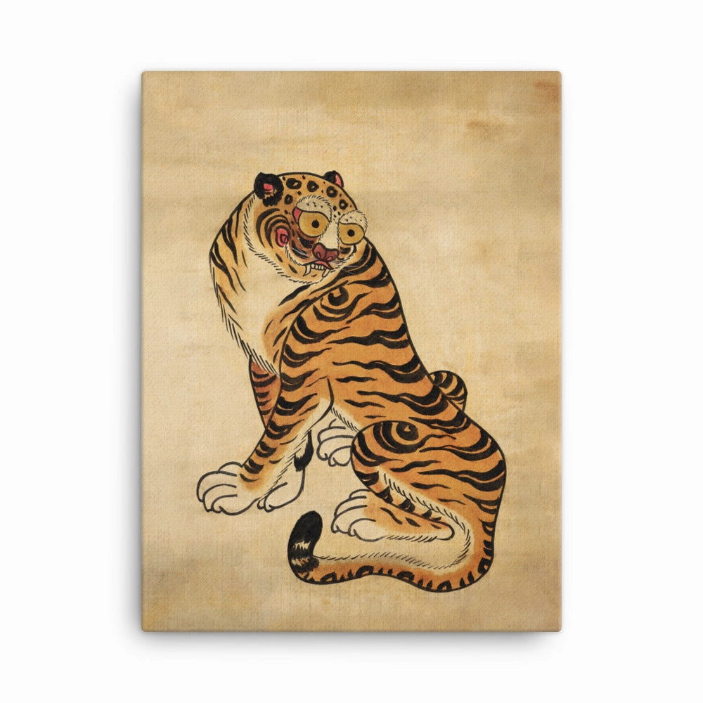 friendly tiger - canvas canvas mural art
