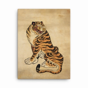 friendly tiger - canvas canvas mural art