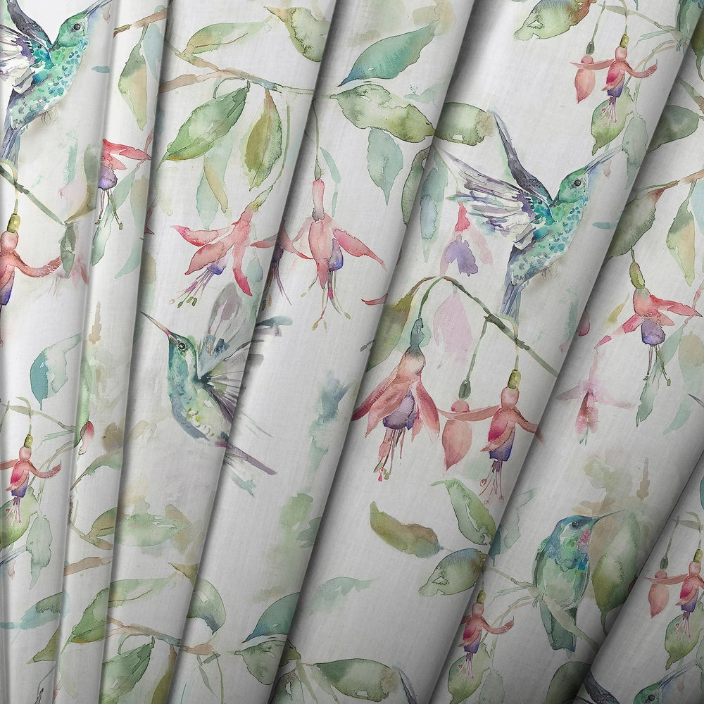 Fuchsia Flight Printed Made to Measure Curtains Cream