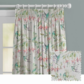 Fuchsia Flight Printed Made to Measure Curtains Cream patterned fashion rug  