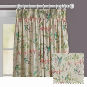 Fuchsia Flight Printed Made to Measure Curtains Linen patterned fashion rug  