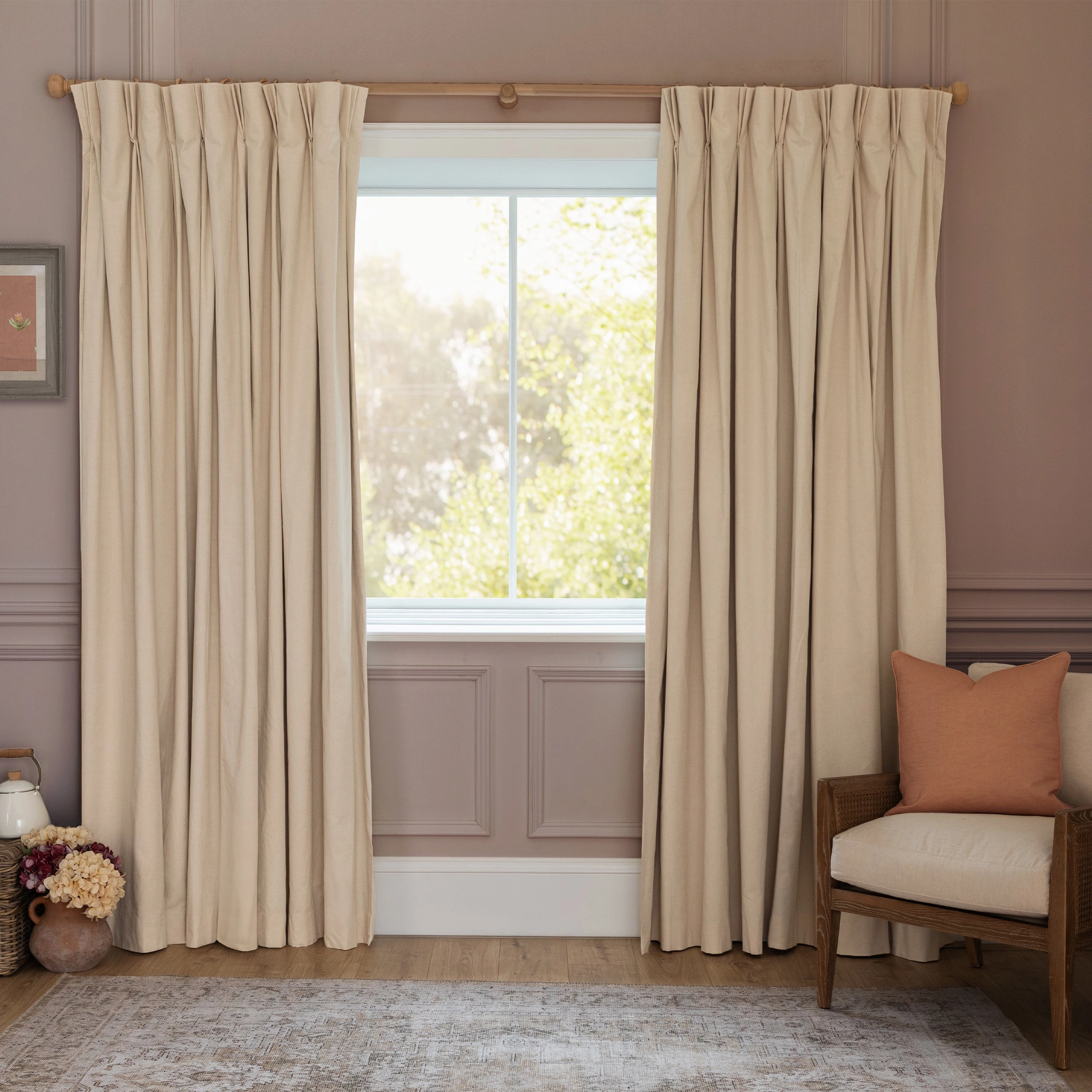 Fuchsia Flight Printed Made to Measure Curtains Linen